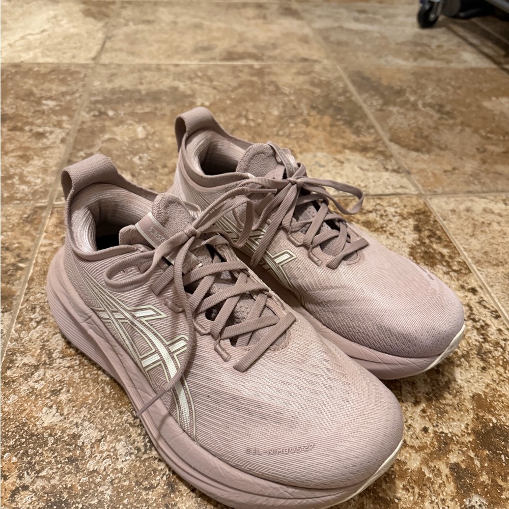 Asics Women's Sneakers in Light Pink and Cream